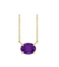 14K Yellow Gold Natural Amethyst 18" Necklace