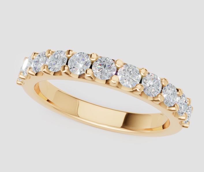 14K Yellow 3/4tw Diamond Prong Band