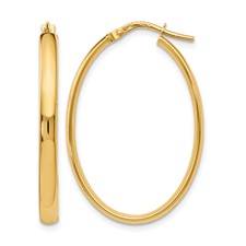 Leslie's 10K Polished 3mm Oval Hoop Earrings