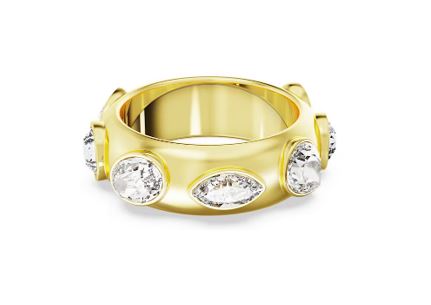 Imber ring Mixed cuts, White, Gold-tone plated 50