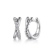 925 Sterling Silver Bujukan Twisted Huggie Earrings