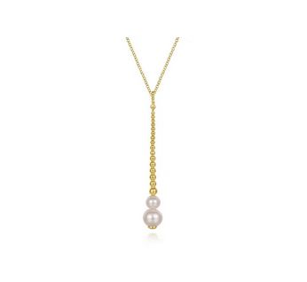 14K Yellow Gold Bujukan Pearl Drop Necklace