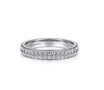 14K White Gold Diamond Pave Band Ring