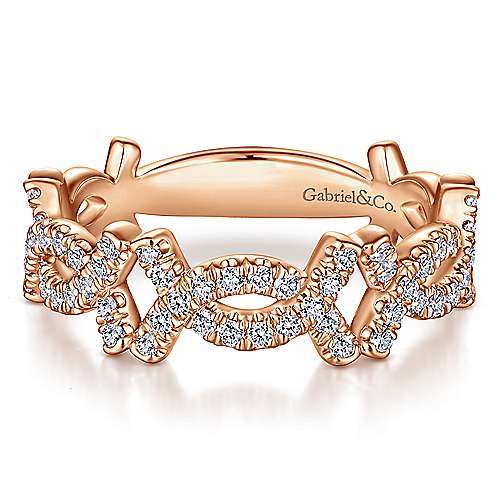 14k Rose Gold Stackable Ladies Ring