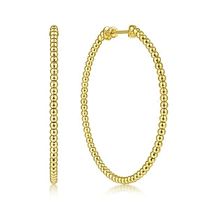 14k Yellow Gold 50mm Bujukan Hoop Earrings