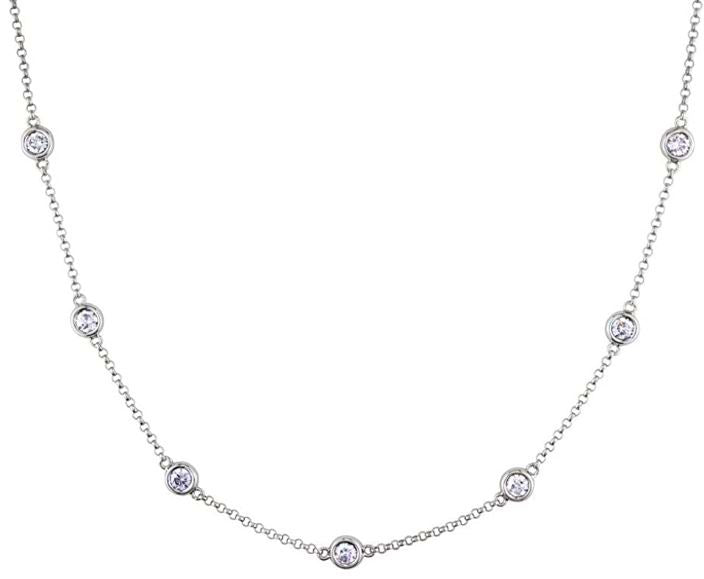 14K White Diamond By The Yard Lab Grown Necklace