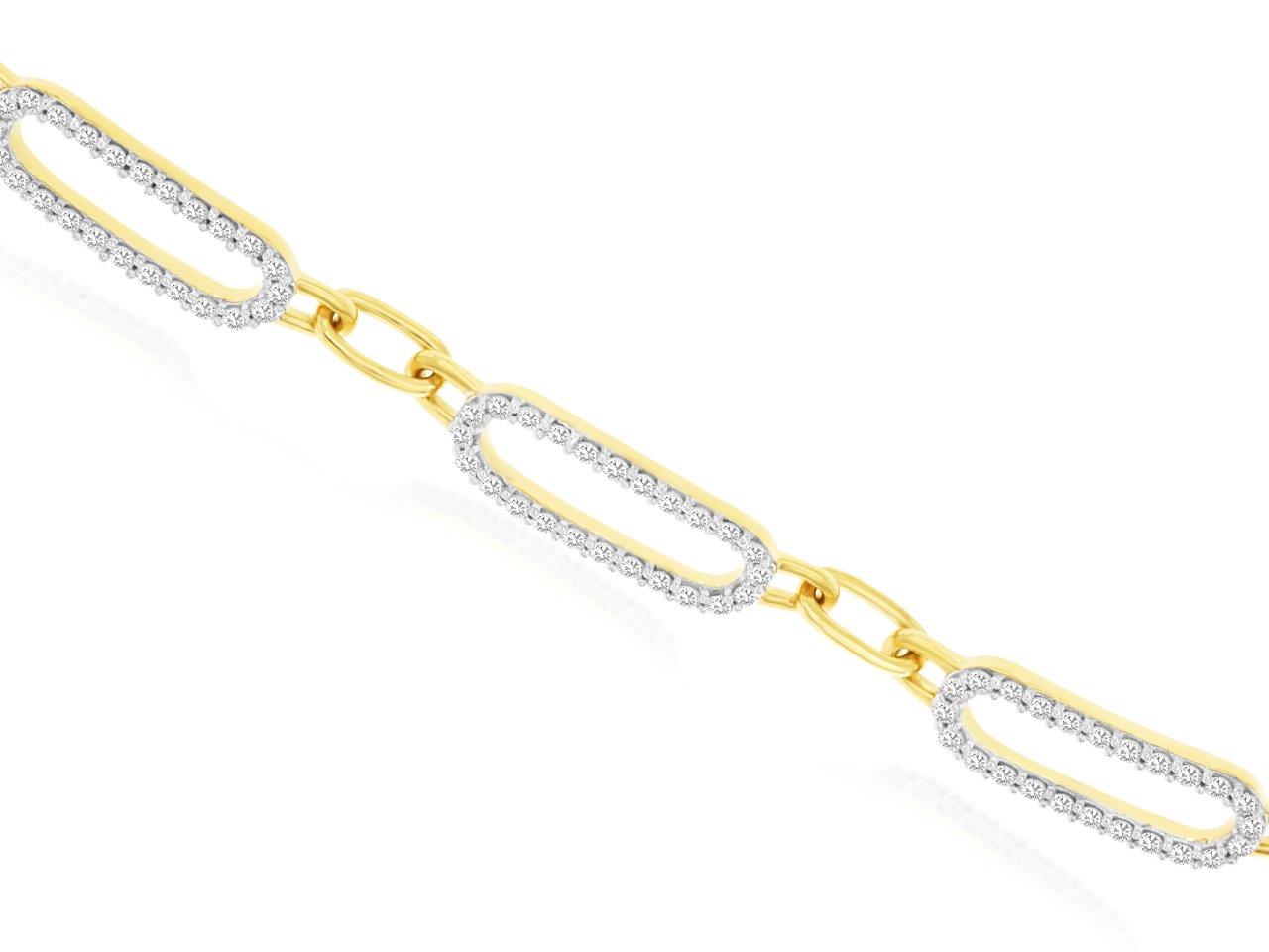 Lady's Yellow 14 Karat Tennis Bracelet With 0.55Tw Round I I1 Diamonds