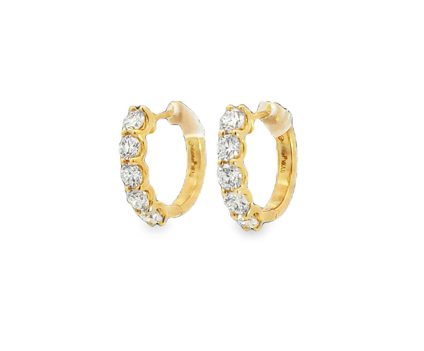 14K Yellow 2tw Lab Grown Diamond Hoops