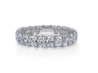 Alloy 14K White Gold Oval Diamond Eternity Band