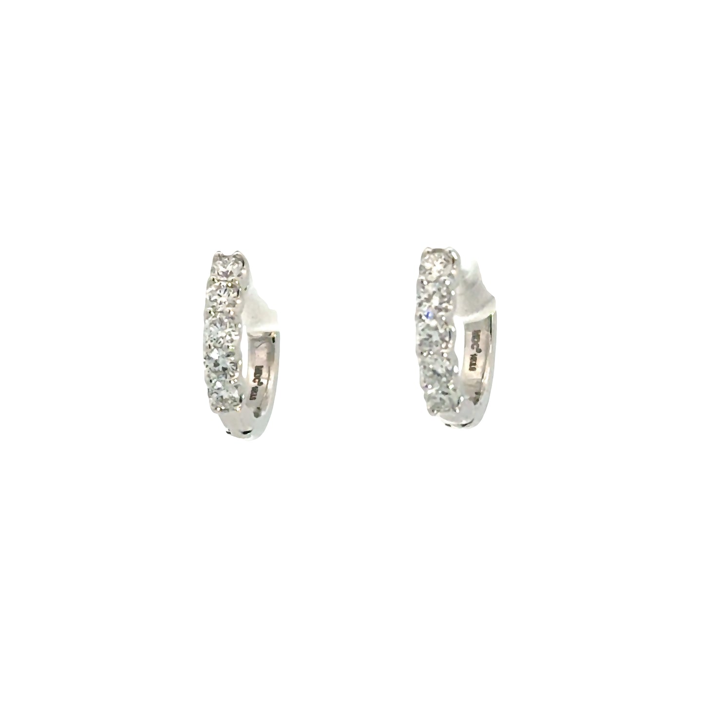 14K White 1/2tw Lab Grown Diamond Hoops