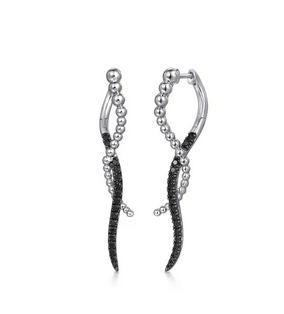 925 Sterling Silver Bujukan Black Spinel Drop Earrings