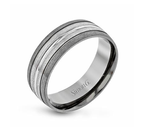 Two-Tone 14 Karat Gentleman Wedding Band Size 10