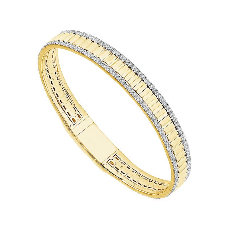 14K Yellow 1ct Diamond Flexi Bangle