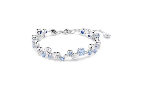 Constella bracelet Mixed cuts, Blue, Rhodium plated