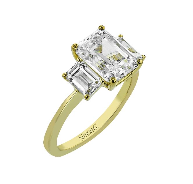 Yellow 18 Karat 3 Stone Ring Size 6.5