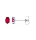 14K White Gold Lab-Grown Ruby Earrings