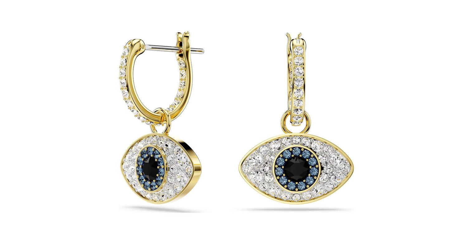 Symbolica drop earrings Evil eye, Blue, Gold-tone plated