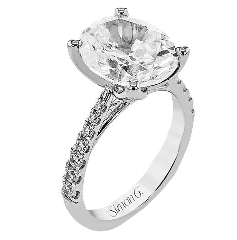 Lady's White Platinum Classic / Prong / Pave Ring Size 6.5 Old Key 820863 With 14 = 0.35Tw Round G Vs1 Diamonds