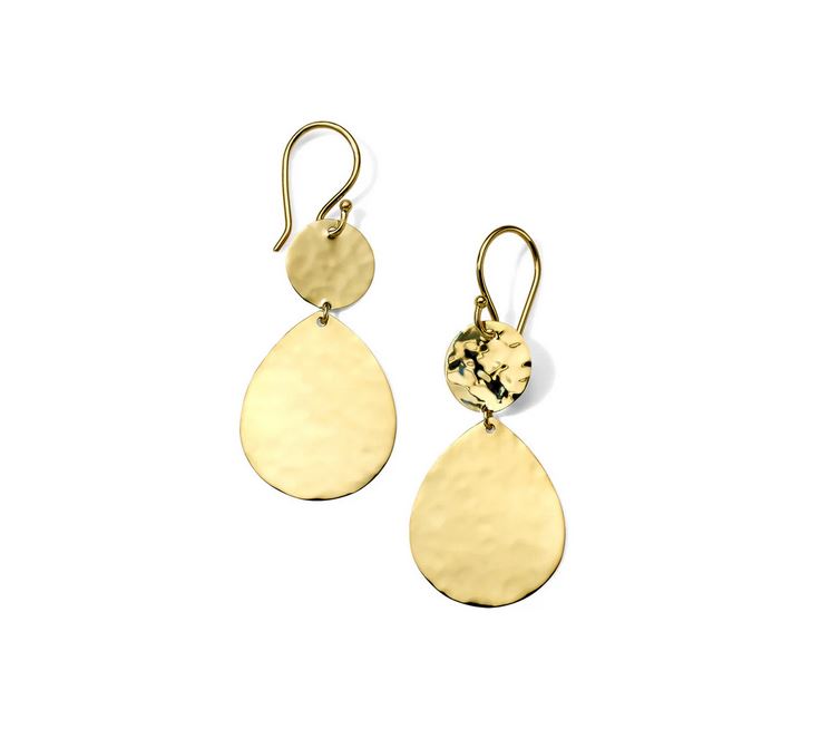 Lady's 18 Karat Hammered Earrings