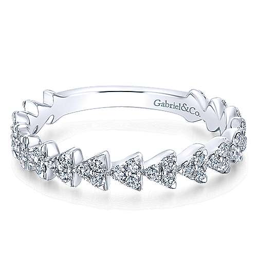 14k White Gold Stackable Ladies Ring