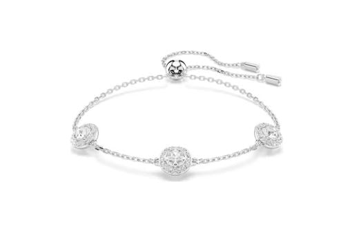 Una Angelic bracelet Round cut, Double sided motifs, White, Rhodium plated