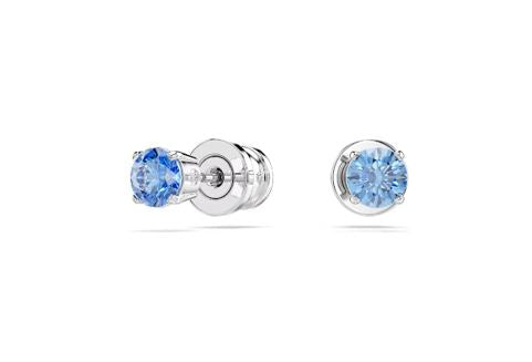 Stilla Attract stud earrings Round cut, White, Rhodium plated