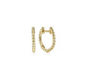 14k Yellow Gold Bujukan Huggie Earrings