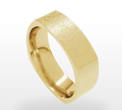 Yellow 14 Karat Ice Square Wedding Band Size 11