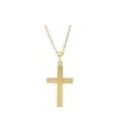 14K Yellow 18 x 12 mm Cross 18" Necklace
