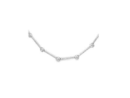 Lady's White 18 Karat Riviera Necklace With 143 = 2.70Twt Round H/I Si1 Diamonds