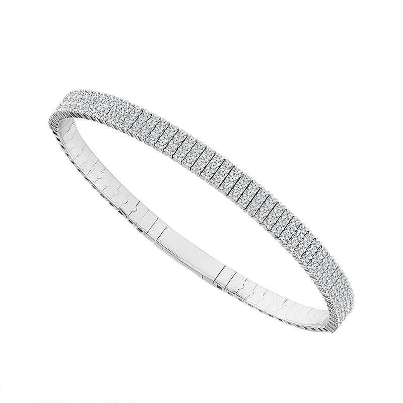 14K White 1 1/2ct Diamond Flexi Bangle
