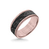 Triton 8MM Rose Tungsten Carbide Ring - Forged Carbon Flat Insert with Round Edge