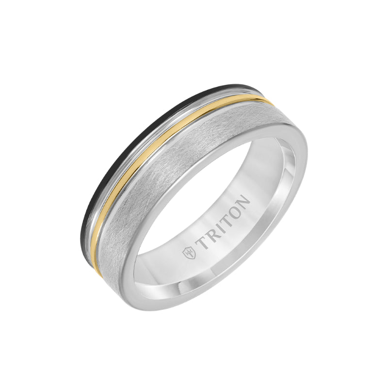 Triton 7MM Tungsten Carbide Ring with Crystalline Finish