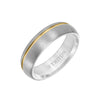 Triton 6.5MM Tungsten Carbide Ring with Two-Tone Asymmetrical Design and Brushed Finish