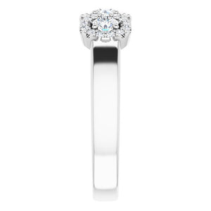 14K White 3/8 CTW Diamond Engagement Ring