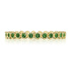 Tacori Round Bezel Droplet Wedding Band with Emerald
