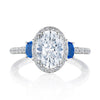 Tacori Oval 3-Stone Engagement Ring with Blue Sapphire