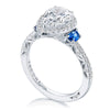 Tacori Pear 3-Stone Engagement Ring with Blue Sapphire