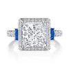 Tacori Princess 3-Stone Engagement Ring with Blue Sapphire