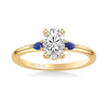 Artcarved Bridal Semi-Mounted with Side Stones Classic Gemstone Engagement Ring 14K Yellow Gold & Blue Sapphire