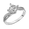 Artcarved Bridal Mounted with CZ Center Contemporary Twist Diamond Engagement Ring Stella 14K White Gold