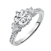 Artcarved Bridal Semi-Mounted with Side Stones Contemporary 3-Stone Engagement Ring Cindy 14K White Gold