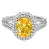 Artcarved Bridal Mounted with CZ Center Classic Halo Engagement Ring Lena 14K White Gold Primary & 14K Yellow Gold