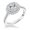 Artcarved Bridal Mounted with CZ Center Classic Halo Engagement Ring Melinda 14K White Gold