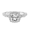 Artcarved Bridal Semi-Mounted with Side Stones Classic Halo Engagement Ring Tamara 14K White Gold