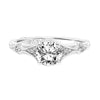 Artcarved Bridal Mounted with CZ Center Classic Diamond Engagement Ring Lorene 14K White Gold
