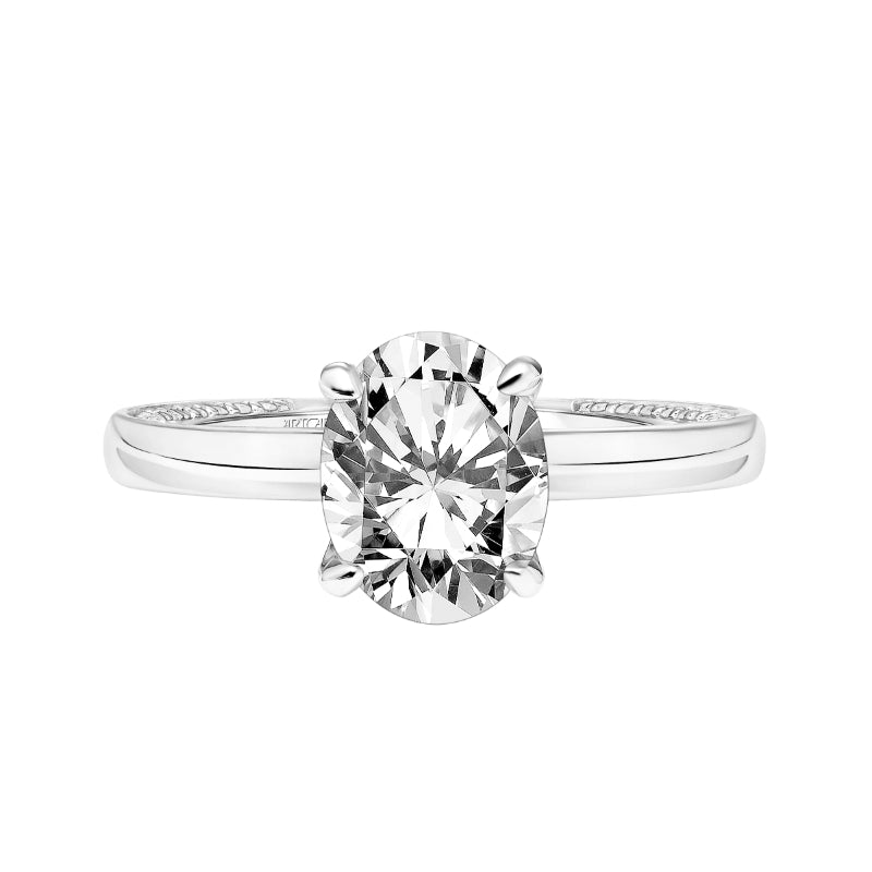 Artcarved Bridal Semi-Mounted with Side Stones Classic Diamond Engagement Ring Gigi 14K White Gold