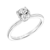 Artcarved Bridal Semi-Mounted with Side Stones Classic Solitaire Engagement Ring Kit 14K White Gold