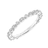 Artcarved Bridal Mounted with Side Stones Contemporary Halo Diamond Wedding Band Riley 14K White Gold