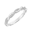 Artcarved Bridal Mounted with Side Stones Contemporary Twist Diamond Wedding Band Embrey 14K White Gold